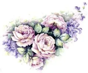 Decal - Flower Roses Large C, 90mm long x 60mm wide (DL12C)