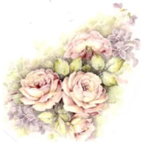 Decal - Flower Roses Medium B, 65mm long x 45mm wide (DL12B)