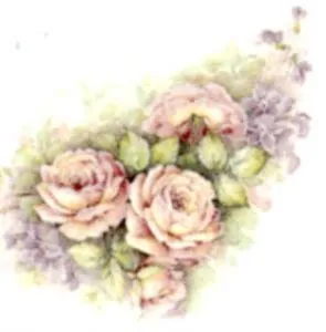 Decal - Flower Roses Small A, 55mm long x 40mm wide (DL12A)