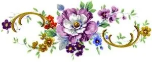 Decal - Flower Scroll B, 70mm long x 30mm wide (DL83B)