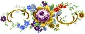 Decal - Flower Scroll C, 70mm long x 30mm wide (DL83C)