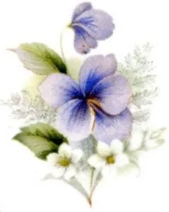Decal - Flower Violet A, 40mm long x 30mm wide (DL117A)