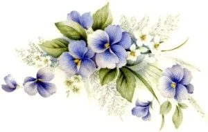 Decal - Flower Violet B, 90mm long x 55mm wide (DL117B)