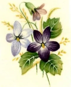 Decal - Flower Violets, 35mm long x 25mm wide (DL27)