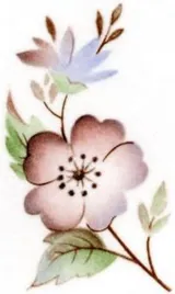Decal - Flowers Pink/Blue C, 45mm long x 25mm wide (DL19C)