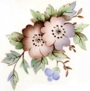 Decal - Flowers Pink/Blue D, 60mm long x 45 wide (DL19D)