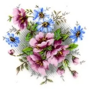 Decal - Flowers Pink/Blue (DL16)