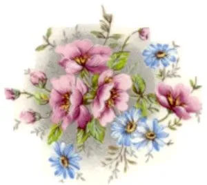 Decal - Flowers Pink/Blue (DL16B)