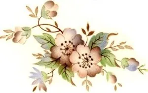 Decal - Flowers Pink/Blue E, 85mm long x 50mm wide (DL19E)