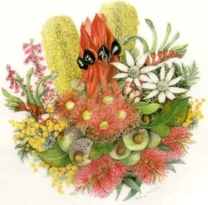 Decal - Wildflower Bouquet Small, 45mm Diameter (DL170)