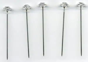 Diamante Pins 5pkt, 40mm Long (4cm) Diamante Size: 8mm Clear Head (HP10)
