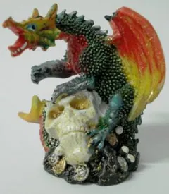 Dragon on Skull Small D, 50mm High (DRAG2C-D)