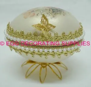 Duck Egg Jewel Box: decorated duck egg design