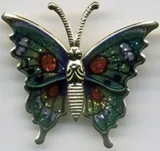 Epoxy Butterfly Brooch B, 40mm High x 45mm Wide (BUTBROB)