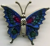 Epoxy Butterfly Brooch C, 40mm High x 45mm Wide (BUTBROC)
