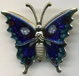 Epoxy Butterfly Brooch D, 40mm High x 45mm Wide (BUTBROD)