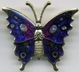 Epoxy Butterfly Brooch E, 40mm High x 45mm Wide (BUTBROE)