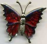 Epoxy Butterfly Brooch F, 40mm High x 45mm Wide (BUTBROF)