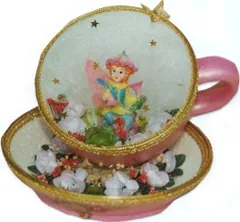 Fairy in a Tea Cup: decorated ostrich egg design