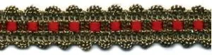 Fancy Braid Antique Gold/Red (C108 ATGRE)