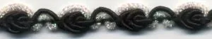 Fancy Braid Black/White Glitter (C93 BLKWH)