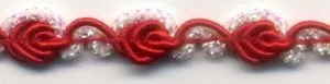 Fancy Braid Red/White Glitter (C93 REDWH)