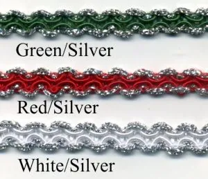 Fancy Braid With Silver, 6mm Wide (C168)