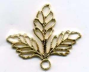 Finding - 3 Large Leaves, 26mm Wide x 22mm High (BENDABLE) (F129)