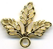 Finding - 3 Small Leaves, 19mm Wide x 17mm High (F124)