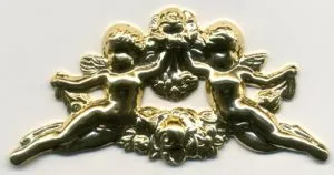 Finding - Cherub Scroll Large, 65mm Long x 30mm Wide (F344)
