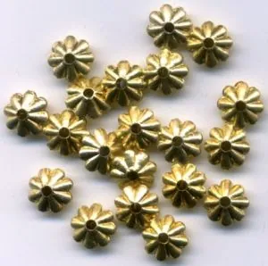 Finding - Gold Flower Beads 20pkt, 6mm Wide (F354)