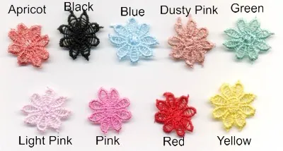 Flower Lace/Fabric Motif 30mm, 30mm Diameter (3.0cm) (FAF03)