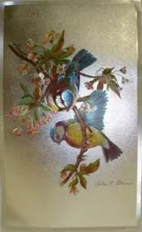 Foil Print - Blue Tits, 83mm x 140mm (3 1/4" x 5 1/2") actual size of image/print (FP130700)