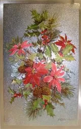 Foil Print - Christmas Floral With Holly (FP110135)