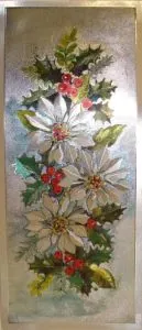 Foil Print - Christmas Flowers and Holly, 57mm x 140mm (2 1/4" x 5 1/2") actual size of image/print (FP125328)