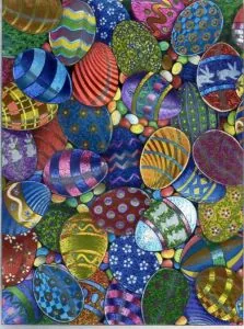 Foil Print - Colourful Easter Eggs, 140mm x 105mm ( 5 1/2" x 4 1/8") actual size of image/print (FP142347)