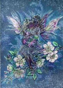 Foil Print - Fairies of the White Rose, 150mm x 105mm ( 6" x 4 1/4") actual size of image/print (FP501443)