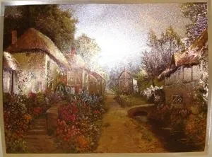 Foil Print - Garden By the Leat, 140mm x 105mm ( 5 1/2" x 4 1/8") actual size of image/print (FP142116)