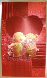 Foil Print - Romantic Teddies, 83mm x 140mm (3 1/4" x 5 1/2") actual size of image/print (FP131105)