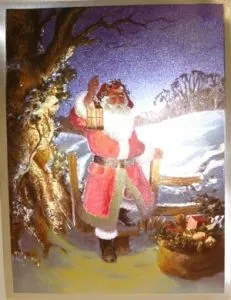 Foil Print - Santa and Toys, 140mm x 105mm ( 5 1/2" x 4 1/8") actual size of image/print (FP142513)