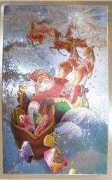 Foil Print - Santa On Sleigh W/ Reinde (FP110131)