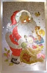 Foil Print - Smiling Santa With Squirrel (FP110085)