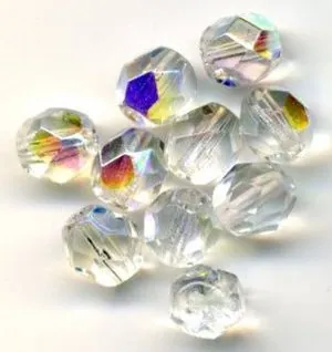 Glass Bead Faceted Round CAB 6mm, 6mm Packet of 10 (GB145)