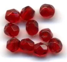 Glass Bead Faceted Round Siam 4mm, 4mm Packet of 10 (GB135A)