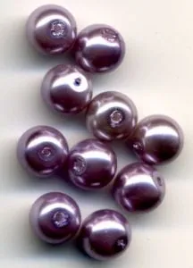 Glass Pearls 6mm Lilac, 6mm Sold in a packet of 10 (GPLIL6)