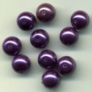 Glass Pearls 8mm Amethyst, 8mm Sold in a packet of 10 (GPAME8)