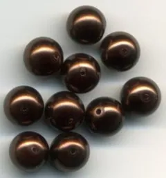 Glass Pearls 8mm Brown, 8mm Sold in a packet of 10 (GPBRO8)