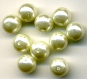 Glass Pearls 8mm Cream, 8mm Sold in a packet of 10 (GPCRM8)