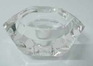 Glass Tea Light Stand, 80mm Length x 40mm High (8cm Length x 4cm High) (GLST01)