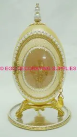 Golden Reflections: decorated goose egg design